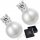  KM46 Silver pearl stud earrings Moissanity 0.1 ct 925 silver