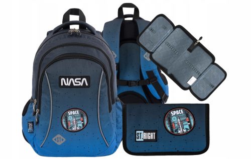  SET BACKPACK + PENCIL CASE NASA MAJEWSKI TUBE + single fold-out pencil case ST.RIGHT