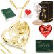  GOLD CHAIN WITH HEART + ETERNAL ROSE LED JEWELRY FOR WOMAN MOTHER