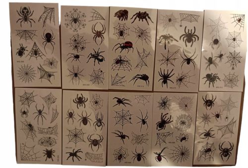  Temporary tattoos PAKJĄKI SPIDER mix MEGA 10 SETS FOR HALLOWEEN COSPLAY