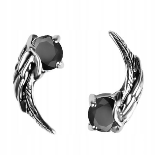  Fashionable retro earrings, S925 silver, 5A zircon, black