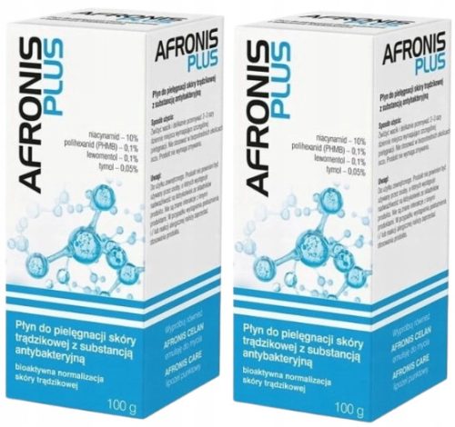 Afronis Plus2 Antimicrobial Acne Skin Care Liquid, 2 x 100g