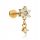 Labret gold flower - HELIX LOBE CONCH TRAGUS 1,2/6
