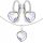  Silver earrings for girls hanging necklace jewelry set 925