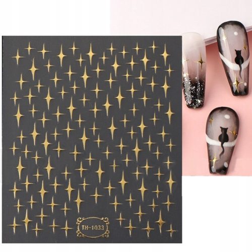  GOLD NAIL STICKERS HYBRIDS GOLD STARS STARS FLASHES