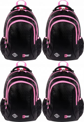 St.Right Black Glitter 20L Multi-Compartment School Backpack for Girls