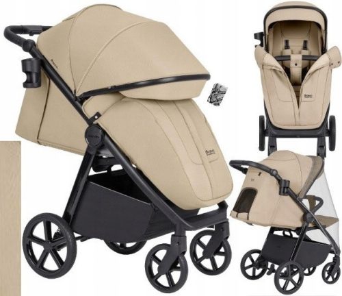  CARRELLO Bravo SL Sand Beige Stroller + Rain Cover for Caretero Stroller