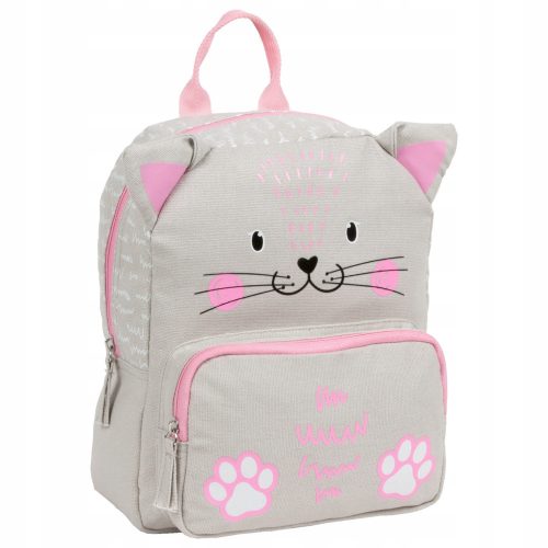  Kindergarten backpack made of canvas cotton, Cat