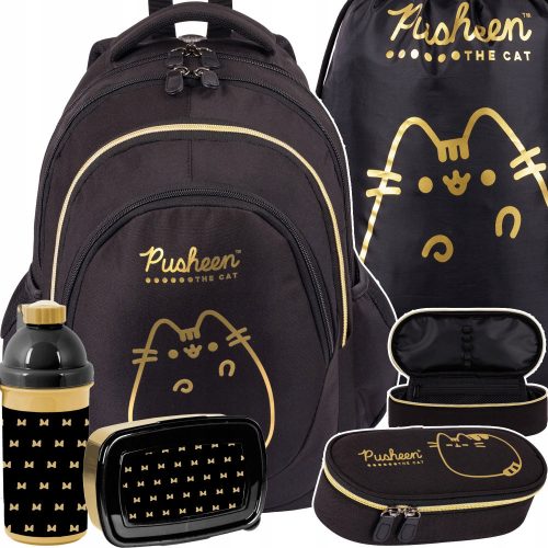 Pusheen St. School backpack with multiple compartments. Majewski black, yellow and gold tones 23 l + 4 more products