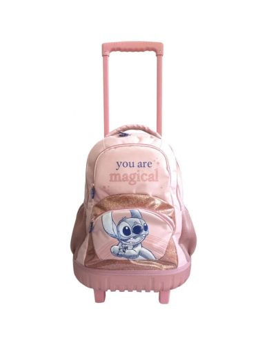  Lilo and Stitch Euroswan school backpack with multiple compartments. Pink tones