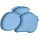  SILICONE PLATE WITH SUCTION CUP CHILDREN'S PLATE 3 COMPARTMENTS BLUE