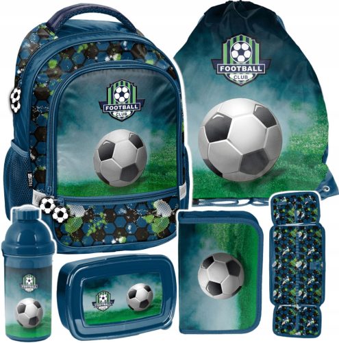  PASO SCHOOL BACKPACK Schoolbag FOOTBALL Class 1-3 + 5 other products