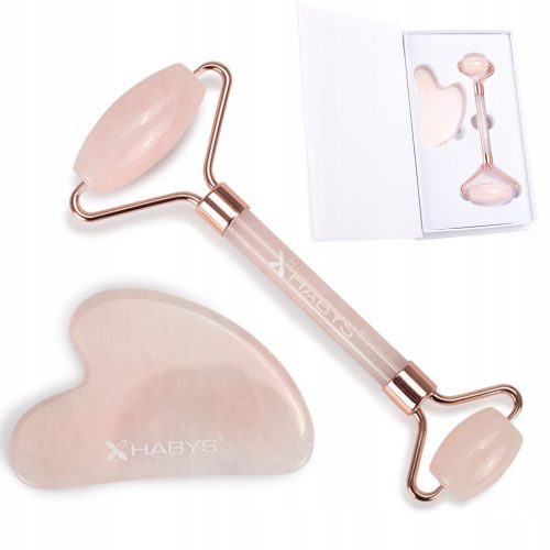  FACIAL ROLLER MASSAGER + GUA-SHA HABYS STONE