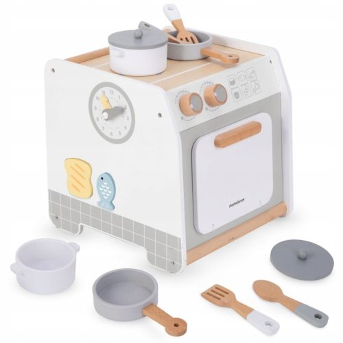  Wooden educational cube kitchen with accessories