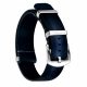  Leather NATO Watch Strap 22mm Navy Blue