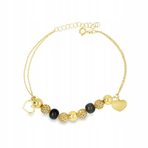  Gold bracelet with a heart and balls 585 14k + BOX