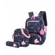 Navy-Pink Stylish 3-in-1 Backpack, Pencil Case, and Handbag Set with Bonus Plush Keychain