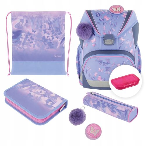  School bag with HERLITZ ULTRALIGHT PLUS BUTTERFLY PARADISE equipment