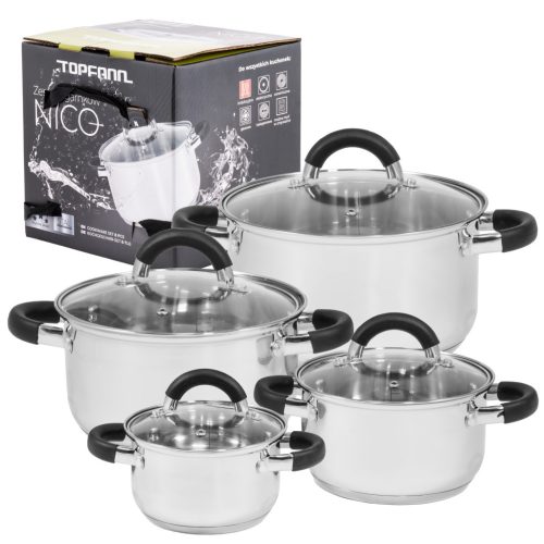  Toppan pot set STAINLESS POT, stainless steel, 8-piece.