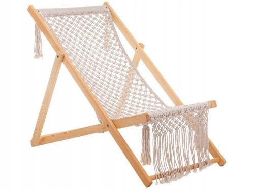  Mirpol deck chair HILI deck chair, beige and brown wood