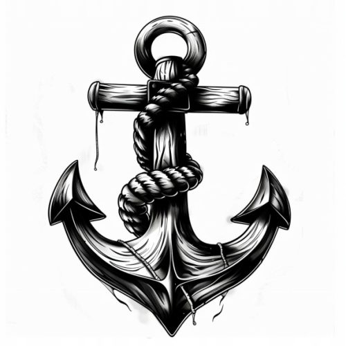  TEMPORARY REMOVABLE TATTOO with a marine motif - ANCHOR ROPE - SIGN