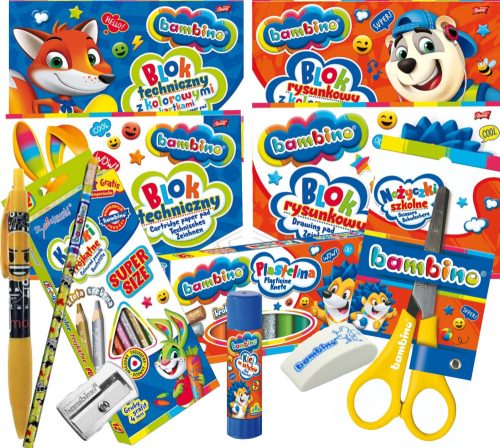 BAMBINO SCHOOL SET, SCHOOL ACCESSORIES + FREE