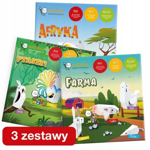  3in1 Animals BIRDS + AFRICA + FARM for coloring