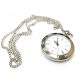  Roman numeral pocket watch, compass - retro style - silver