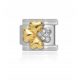  Maybeme Gold Clover Module with White Crystals