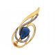  Silver gold-plated brooch 925 sapphire zirconia 4g gold-plated elegant model