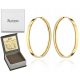  GOLD HOOP EARRINGS 37MM 3.7CM 585 ENGRAVING