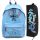  Blue backpack + black pencil case set