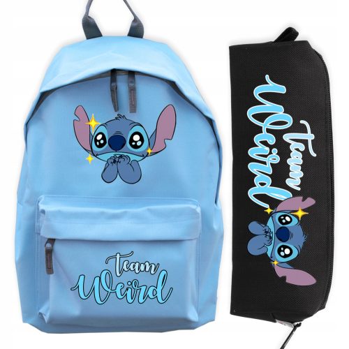  Blue backpack + black pencil case set