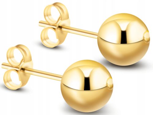  BEAUTIFUL GOLD CLASSIC BALL EARRINGS 6 MM 14KT 585