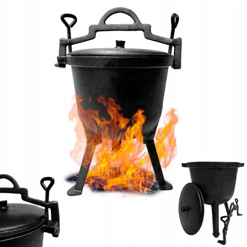  5L cast iron hunting cauldron pot campfire grill