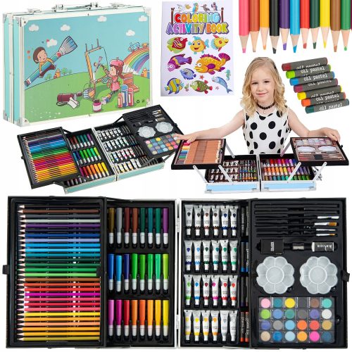  ARTISTIC PAINTING SET FOR CHILDREN, CASE 145 pieces, FREE GIFT