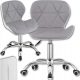  SWIVEL OFFICE CHAIR GRAY UPHOLSTERED OFFICE CHAIR FOR ROOM 85cm