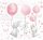  Wall Stickers PASTEL RABBIT PINK RABBIT BALLOONS FOR CHILDREN