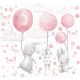  Wall Stickers PASTEL RABBIT PINK RABBIT BALLOONS FOR CHILDREN