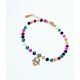  Bracelet Colorful Glass Beads Gold Hand of Fatima Heart