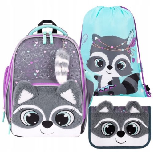  BABMIBO RACCOON SCHOOL BACKPACK, LIGHTWEIGHT PLUSH RACCOON PREMIUM + 2 more products