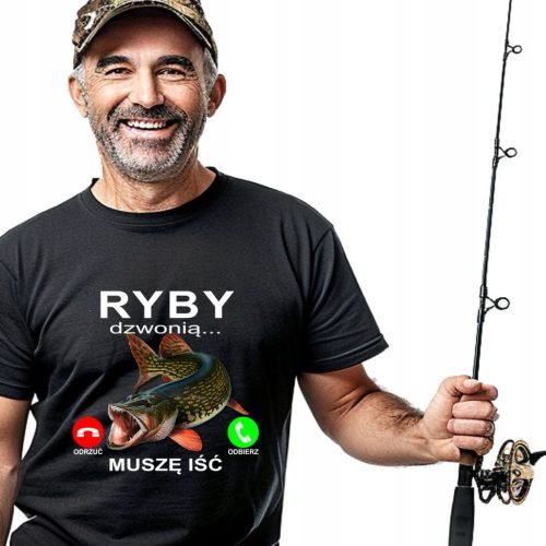  Fishing T-shirt Gift for Dad Grandpa Angler Fish Calling Pike