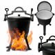 Hunting kettle cast iron enameled 5L pot campfire grill non-stick