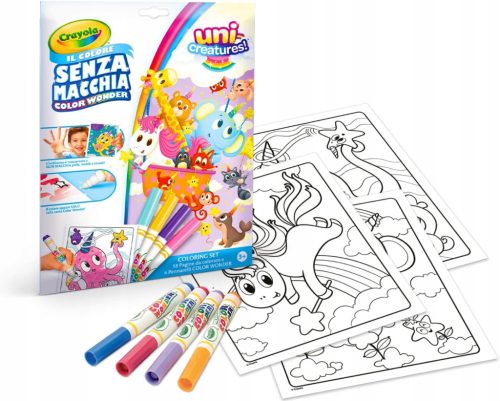  CRAYOLA- Color Wonder coloring set with 18 pages and 4 markers without