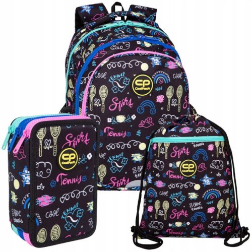  CoolPack Multi-Compartment School Backpack, White, Black, Purple, Blue, Pink, Green, Yellow and Gold, Multicolor 21 l + 2 more products