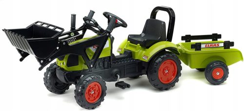  FALK Claas Green Tractor with Trailer and Pedal Bucket from 2 Years