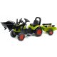  FALK Claas Green Tractor with Trailer and Pedal Bucket from 2 Years