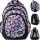  ST.RIGHT Multi-compartment school backpack, black, purple tones, multicolored, 23 years