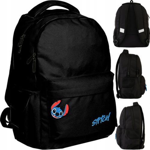 Sleek BeUniq Stitch Black Youth Backpack for School and Sports Use