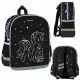 Black Unicorn Holo Preschool Backpack for Girls 31x25x10 cm